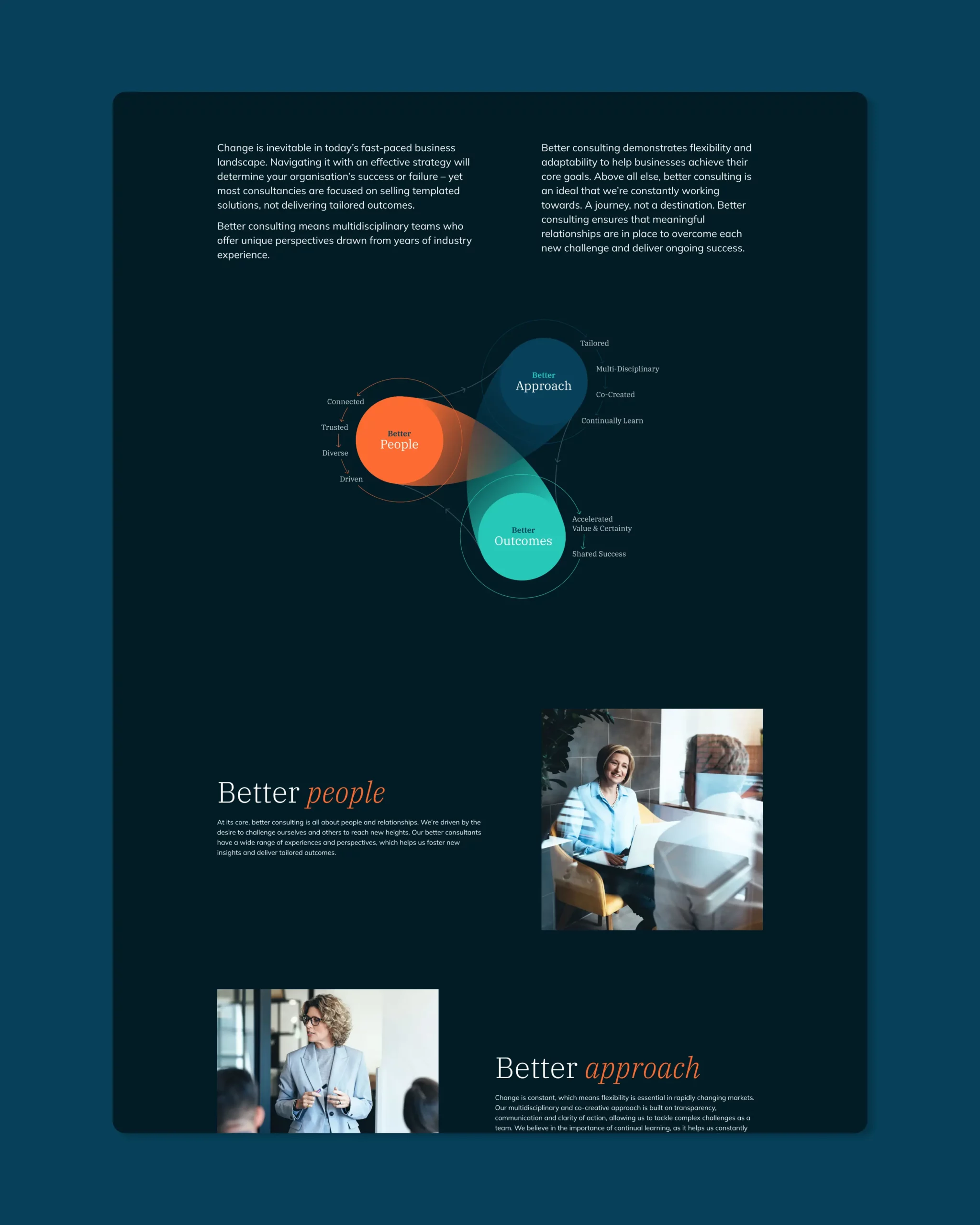 Peru Consulting pages on desktop and mobile